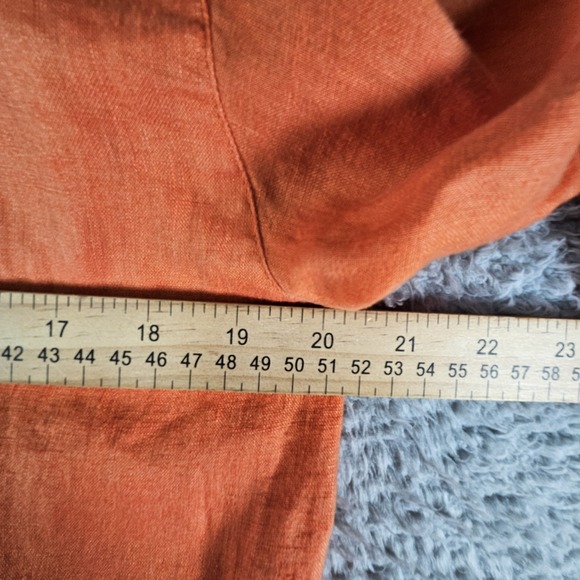J Jill Love Linen Top Womens XS Orange Button Front 100% Linen Casual Preppy - Picture 10 of 11